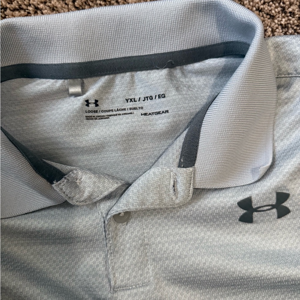 Under Armour Light Gray Polo with Black Logo